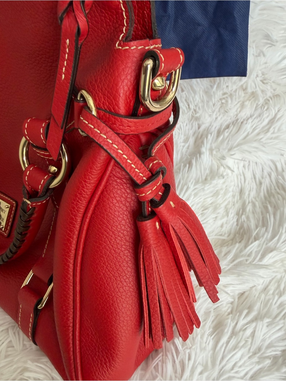 Dooney & Bourke Pebble Grain Satchel in Red - Picture 10 of 11